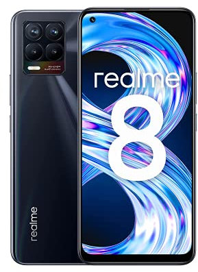 realme 8 Smartphone Portable Débloqué 4G (Ecran : 16,3 cm (6.4) - Double Sim - Android 10.0 - USB Type-C - 6 Go/128 Go - 5000 mAh) Noir