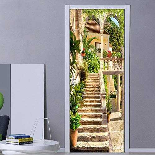 Fototapete Türfolie Treppe Gebäude Tür Aufkleber Selbstklebende Wandbild Diy Decals Creative Pvc