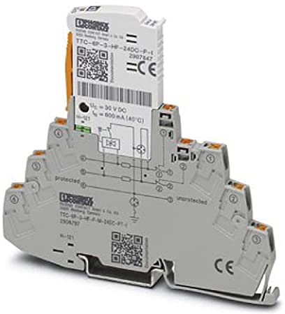 PHOENIX CONTACT TTC-6P-3-HF-F-M-24DC-PT-I surge protection, consisting of protective plug and base element, with integrated status indicator and knife separation for three signal wires