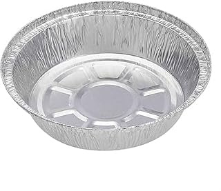MARENT Brand 7.5 Round Silver Foil Food Trays Containers & Lids Perfect for Pies and Roasting 185 x 44mm (No.12) (20)