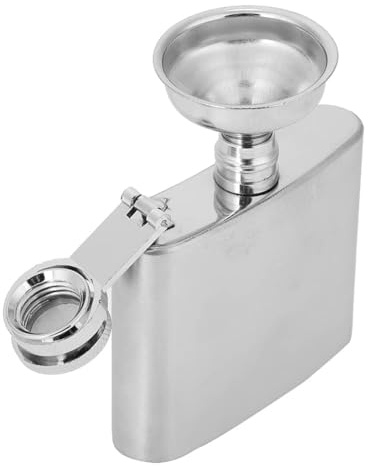 Petaca de acero inoxidable para hombres, petacas para licor con embudo, petaca de cadera, botella de Alcohol portátil, petaca de whisky, petaca de bolsillo para acampar(L)