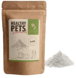 Freund & Pfote Healthy Pets Zeolith Hund und Katze| fein gemahlen | Zusatzfuttermittel für Hunde und Katzen | 100% rein & natürlich | plastikfrei verpackt (500 Gramm)