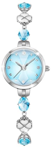 RORIOS Orologi da Donna Analogico Quarzo Orologi da Polso Elegante diamante Orologio Bracciale Gioiello Orologio Signora Strass Orologio Ragazza Impermeabile Azzurro
