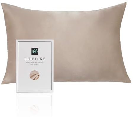 Kissenbezug aus 100% Seide 22 Momme - Oeko-TEX® zertifiziert - wohltuend für Haar und Haut - Anti-Aging & milbenabweisend - 40 x 60 cm (helles Champagner)