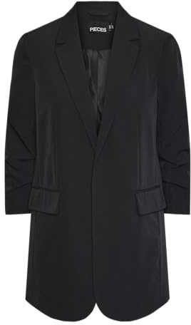 Pieces Pcbosella New 3/4 Long Blazer Mm, Noir, XL