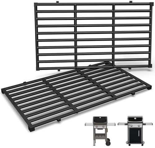 QuliMetal Grillroste für Weber Spirit 200 und Spirit II 200 Serie, 44,5 x 25,9 cm, 2er Set, passend für Spirit E210 E220 S210 S215 mit Frontbedienung, Ersatz für Weber 7637 | Passend für Frontsteuerung Spirit E-210, Spirit II E-210, E/S-220 und Spirit 2 E-210, E-220; porzellanemailliertes Gusseisen