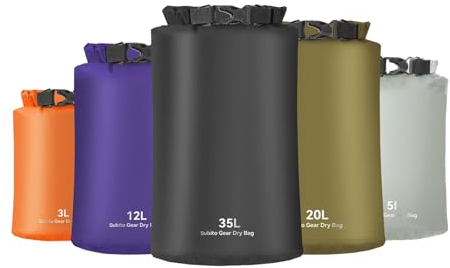 Lightweight Dry Bag, Ultraleicht Packsack, Outdoor Trockenbeutel (3L / 5L / 12L / 20L / 35L) - wasserdichte Packbeutel für Reisen Camping und Wandern (Grün 20L)