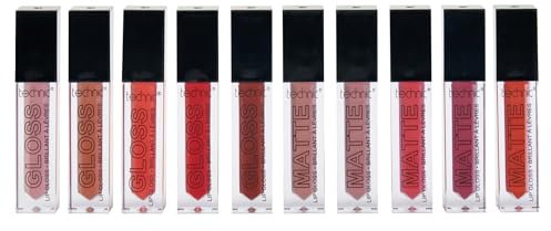 Technic Lip Vault 10 Piece Colour Gift Set - A Selection of Matte and Gloss Finish Lip Colours - Perfect for Every Occasion - Vegan & Cruelty Free