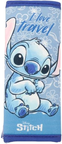 TataWay - Passacinture de sécurité Disney avec motif Stitch, Doux et Confortable pour Enfants, Idéal pour Longs Trajets, Dimensions 9x29,5x3 cm, Couleur Stitch