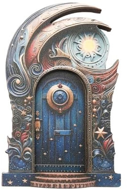 Puerta de duende miniatura, miniatura de de los dientes, 10 cm, puerta plana de hadas, miniaturas de jardín, puertas de hadas, puerta de árbol decorativa para accesorios de casa de hadas