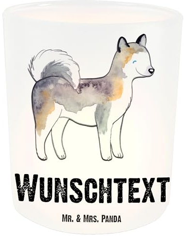 Mr. & Mrs. Panda Personalisiertes Windlicht Siberian Husky Lebensretter - Personalisierte Geschenke, Windlicht Für Draußen, Windlicht Kerzenhalter,