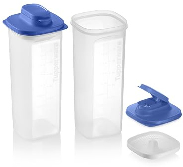 Tupperware Slim Line 2-Krug-Set in Blau, spülmaschinenfest und BPA-frei (2L / 8,4 Tassen, 2er Set)