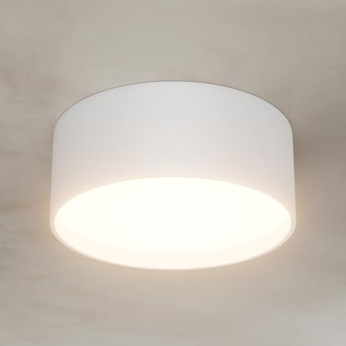 Klighten 24W LED Faretti da Soffitto Rotonda, Faretto da superficie Bianco, Plafoniera da Soffitto Moderna Bianco caldo 3000K, Lampada da soffitto Alluminio, IP44, 1672LM, 60X150mm