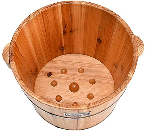 Fußbad, Spa, Fußbad, Fass, hoch, 30 cm, Fußbad-Eimer, Eimer, Füße, Fußwanne, Pediküre-Becken, Holz-Fußbecken, Holz-Sauna-Eimer für Muskelschmerzen, Müdigkeitslinderung, Holz-Fuß-Spa-Becken, Massage,