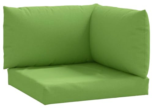 vidaXL Palettenkissen 3-TLG., Palettenauflage für Europaletten, Palettenpolster Palettensofa Outdoor, Sitzkissen Rückenkissen Seitenkissen, Melange Grün Stoff