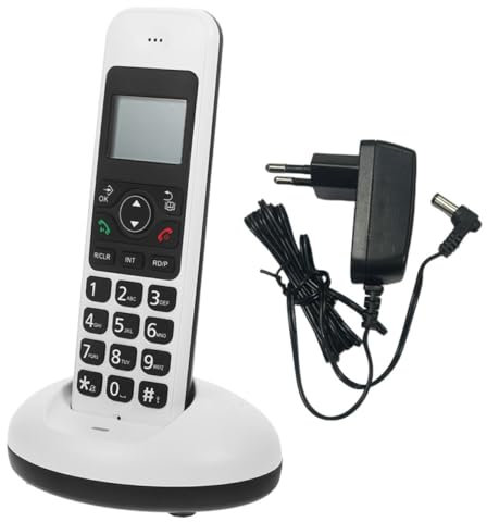 Angoily 1 Jeu Téléphone sans Fil système sans Fil système téléphonique résidentiel système téléphonique sans Fil téléphone Fixe téléphones sans Fil pour la Maison électronique Blanche