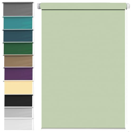 Tragbares Reise-Verdunkelungsrollo 85 x 100 cm, einfache Montage & ohne Bohren, thermisch isoliert & langlebig, ideal für Schlafzimmer, Fenster und Tür, Grün