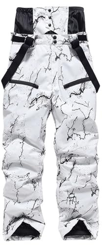 FGAQLUK Skihose Mit Hosenträgern for Herren, wasserdichte Und Winddichte Skihose Mit Einzel- Und Doppelbrett, Warme Skihose for Paare Im Winter Im Freien, Unisex(2XL)