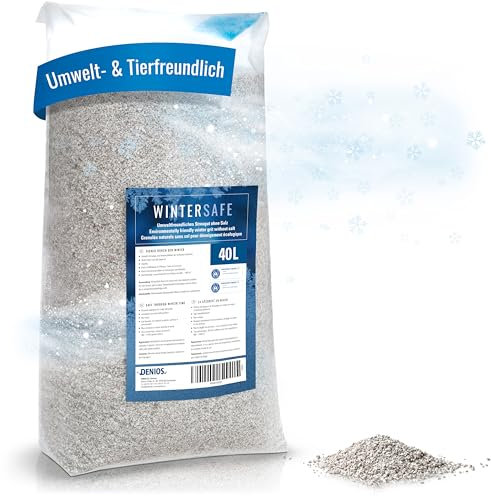 DENIOS Spargimento ecologico di alta qualità: meglio di sale antigelo, efficace e adatto agli animali domestici, sacco da 40 l, per il servizio invernale professionale, antiscivolo, veloce e