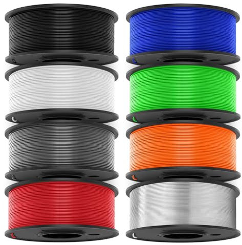 JAYO ABS Filament 1,75mm (8 Gemischte Farben) 230g*8, ANTI-WARPING/HOCHSCHLAGFESTES/HITZEBESTÄNDIGES, Maßgenauigkeit +/-0,03mm, 3D Drucker Filament