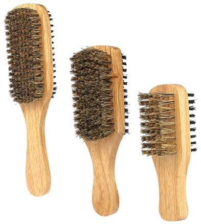 FRCOLOR 3stücke Nylon-haarbürste Für Bartpflege Doppelseitige Bartbürste Für Männer Bartbürste Mit Griff Für Schnellen Gebrauch Reinigung Abgebrochener Haare Für Friseursalons