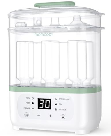 Momcozy Electric Steam Baby Bottle Sterilizer and Dryer, Multi-Function 8-in-1, Suitable for Baby Bottles, Breast Pump Accessories & Baby Stuff