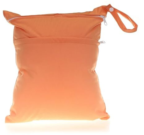 GIJMZY Windeltaschen Nasstaschen 3 stücke 11 Farben Gedruckt Doppel Reißverschluss Nass/Trocken Tasche Wasserdicht Nass Tuch Windel Rucksack Mehrweg Windel Abdeckung WetBag(Orange)