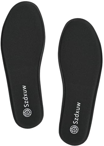 Szdxuw Innersulor i minnesskum för kvinnor – bekväma innersulor och vadderade innersulor, ersättningsskoinlägg för sportskor, träningsskor, löpning, arbetsskor, sneakers, stövlar, promenader, svart UK