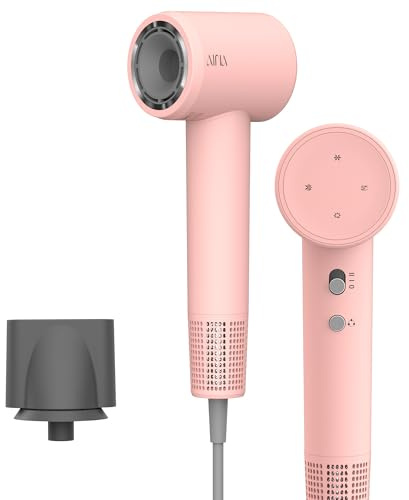 AINA höghastighetshårtork, hårtork med borstlös motor, 150 000 varv per minut, lätt, joniserande & resevänlig (1A Rosa)