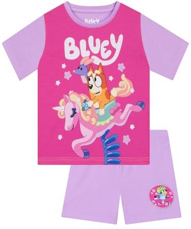 Bluey Pyjamas, Bingo Pyjama Med Korta Ärmar För Flickor, Somrig Kort Pyjamas För Flickor, Lila 110