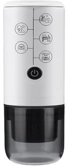 AMRTTWY Machine À Café Portable. Machine À Expresso Portable 3 En 1 For Sachets De Café En Poudre Et Café Moulu, Adaptée À La Voiture, À La Maison Et Au Camping .Cafetière Nomade(WHITE Packaging 1)