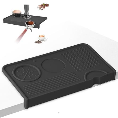 Espresso Tamping Mat Coffee Tamper Mat Food Grade Silicone Tamping Station for Counter Convenient Coffee Tamper Organizer Station for Home Studio Shop Use Espresso Machine Acceessories(Black)