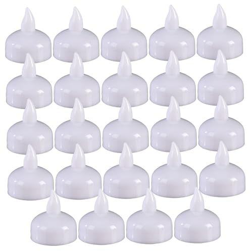 Velas flotantes sin llama, 24 velas LED candelitas, impermeables, reutilizables, funcionan con pilas para bodas, fiestas, centros de mesa, piscina, blanco cálido, flotantes sin llama, candelitas LED