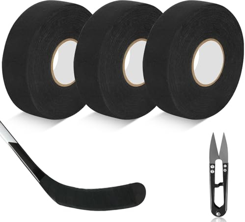 APXEL Nastro per Hockey, 3 Grip-Tape, Tape Sportivo Anti-Scivolo E Auto-Adesivo Porta 1 Paio di Forbici, per Tennis, Calisthenics, Fitness, Tennis, Hockey, Impugnature da Golf E così Via-25m