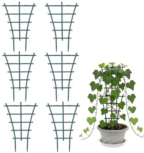 6 unidades de ayuda para plantas de interior, soporte para plantas, enrejado de plástico, rejilla para plantas, reutilizables, soporte para plantas, hiedra, soporte para plantas en maceta