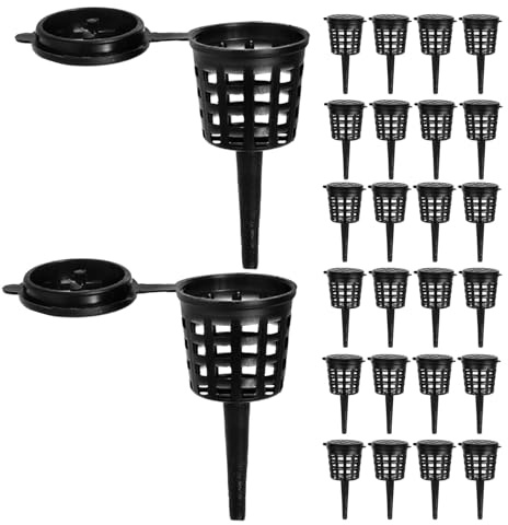 Homoyoyo 180Pcs Bonsai Fertilizer Basket with Lid, Plastic Root Feeding Container for Aquarium Water Plants and Succulents, Garden Plant Nutrition Cups for Orchid and Nursery Use