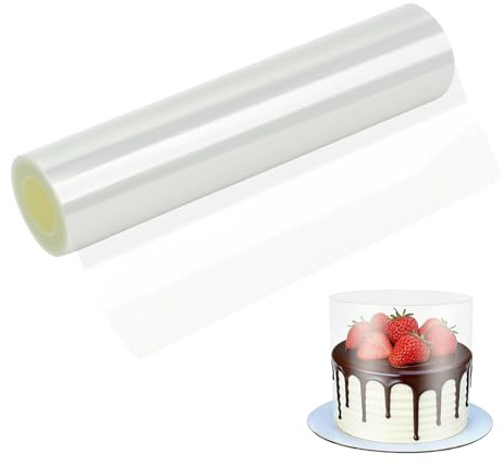Tortenrandfolie 15 m x 20 cm, Torten Folienrand Tortenring Folie Wiederverwendbar Tortenfolie Transparent Acetat Folie Tortenfolie Stabil für Kuchen Schokolade Mousse Kuchen