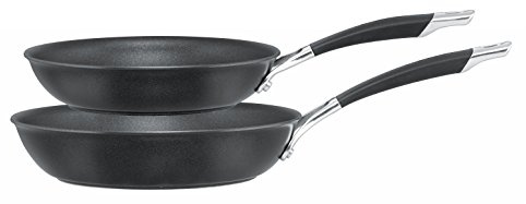 Circulon Momentum non-stick stekpanna set med 2 – induktionsstekpannor, ugns- och diskmaskinssäkra hårdanodiserade köksredskap med mjuka grepphandtag, svart