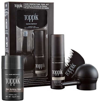 Toppik Starterkit inkl. Haarverdichter 12g. - Streuhaar Schütthaar Haarfasern Grau
