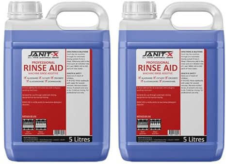 Rinse Aid by janit-X 2 x 5 Litre, Concentrated for Business use Canteen, Nursing Homes, Cafe, Restaurant
