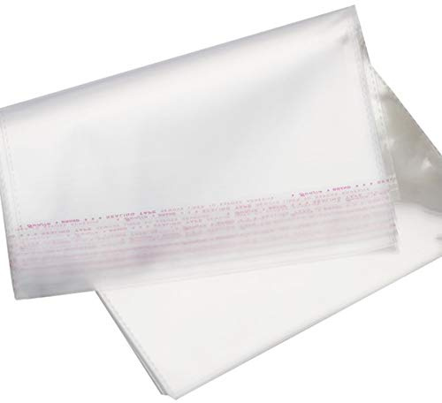 100 STK Selbstklebend OPP Tütchen Plastiktüten klein Flachbeutel transparent Beutel Plätzchen Gebäck Tüten Süßigkeiten Geschenk Verpackung für Kleidung und Textilien 15 * 26CM(22+4)