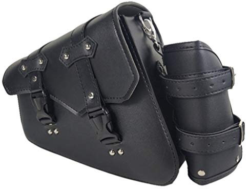 BESPORTBLE Motorradhelm Herren Hecktasche mit Flaschehalter Satteltasche Rücksitz Aufbewahrungstasche PU Tragegriffe Schultergurte Tail Tasche Zubehör Link Motorradhelm Herren Halbschalenhelm