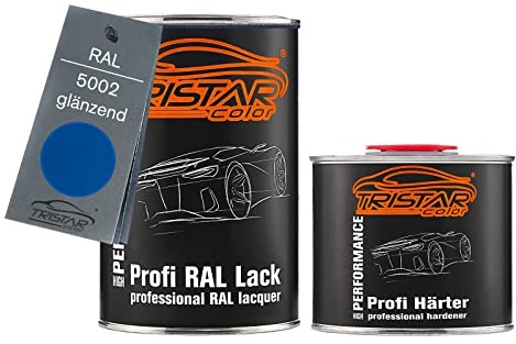 TRISTARcolor RAL 5002 Ultramarinblau glänzend Lack Dose + Härter 1,5 L | 2K-Set aus Lack + Härter, schnelltrocknend