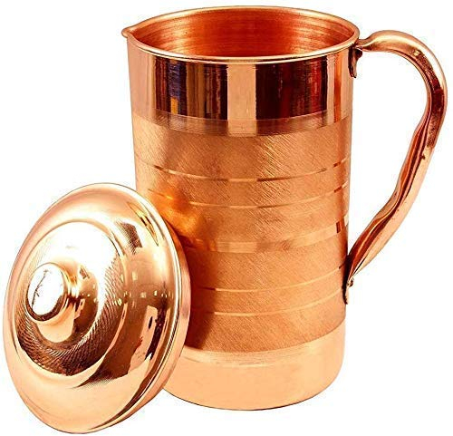 TreegoArt Pichet en cuivre Pur à 100% pour Eau de Stockage et Vaisselle Good Indian (1500 ML)
