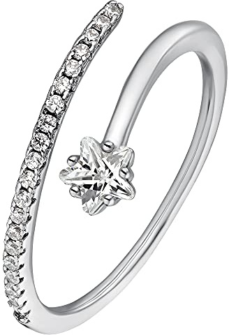 Heideman Ring Damen Jella Edelstahl Zirkonia weiß poliert | Ring mit funkelndem Stein für Alltag und festliche Anlässe, hautfreundlich, nickelfrei, schönes Geschenk für sie