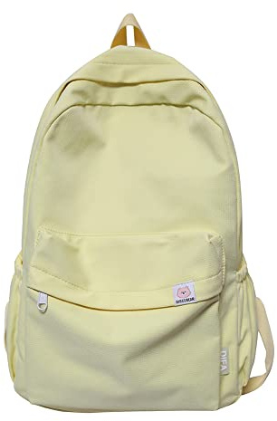 DKIIL NOIYB Mochila estética para niñas, mochila escolar estética de gran capacidad, mochila kawaii para estudiantes, mochila para laptop, A05-amarillo, #N/A
