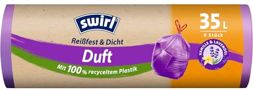 Swirl® Scented Bin Liners Vanilla Lavender 35 L Tear-Resistant & Tight Bin Bags & Bin Bag Stand