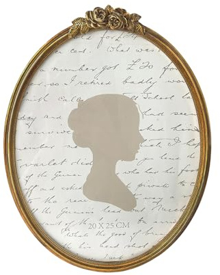 Sunlit Vintage Picture Frame 8x10 Inch, Oval Antique Photo Frames with Glass Front, Luxury Photo Display, Tabletop Wall Hanging, Gift Ideas, Bronze Rose