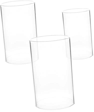 IMIKEYA 3pièces Bougeoir Verre Transparent Bougeoirs pour Bougies Piliers Abat-Jour Tube Ouvert Aux Deux Extrémités