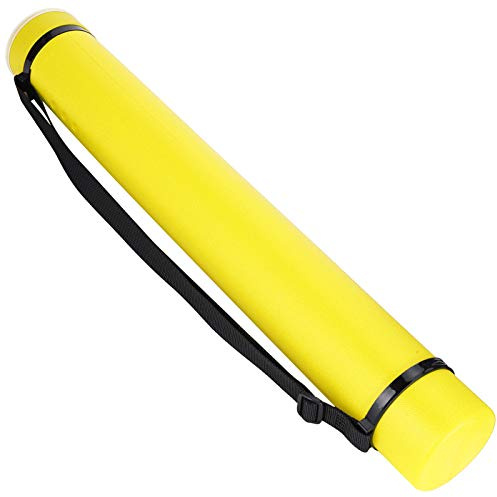 Ejoyous Posterrolle, Teleskop Posterrolle Transportrolle Zeichenrolle Bilderrolle 63–108cm mit Länge und Tragegurt Verstellbar, für Bilder Poster und Flipchart Papier (Yellow)